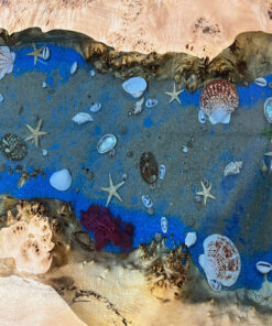 Two islands middle of the Epoxy River Epoxy Walnut Table