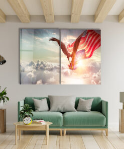 American Eagle Duo - Glass Wall Art - Epoxy Wall Art - Resin Wall Art