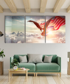 American Eagle Trio - Glass Wall Art - Epoxy Wall Art - Resin Wall Art