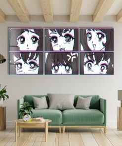 Anime Girl Trio - Glass Wall Art - Epoxy Wall Art - Resin Wall Art