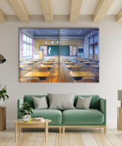 Japanese High School Duo - Glass Wall Art - Epoxy Wall Art - Resin Wall Art