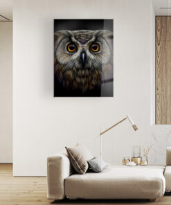 Long Eared Owl Wall Art Covered By Epoxy-OriesWood
