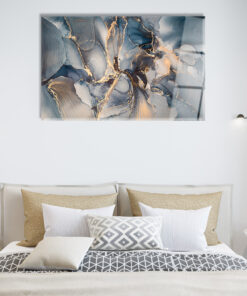 Blue Mirrors of The Time Wall Art Covered By Epoxy-OriesWood