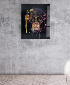 Hipster Chimp Wall Art Covered By Epoxy-OriesWood