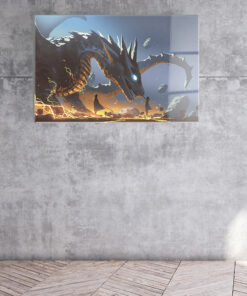 Reaching The Dragon Wall Art Covered By Epoxy-OriesWood