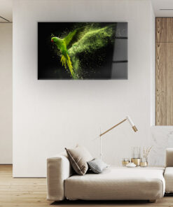 Emerald Parrot Wall Art Covered By Epoxy-OriesWood