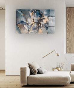 Blue Mirrors of The Time Wall Art Covered By Epoxy-OriesWood