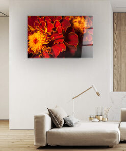 Red Flowers Wall Art Covered By Epoxy-OriesWood