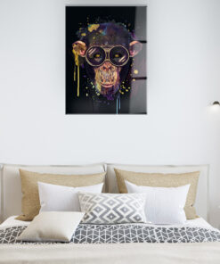 Hipster Chimp Wall Art Covered By Epoxy-OriesWood