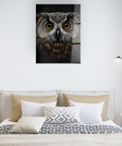 Long Eared Owl Wall Art Covered By Epoxy-OriesWood
