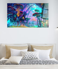 Rick And Morty In Mushroom Land Wall Art Covered By Epoxy-OriesWood