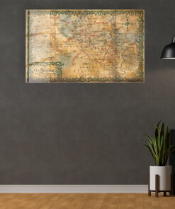 Map of Shire Wall Art Covered By Epoxy-OriesWood