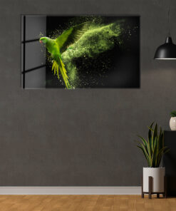 Emerald Parrot Wall Art Covered By Epoxy-OriesWood