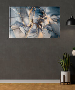 Blue Mirrors of The Time Wall Art Covered By Epoxy-OriesWood