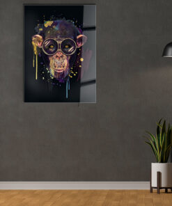 Hipster Chimp Wall Art Covered By Epoxy-OriesWood