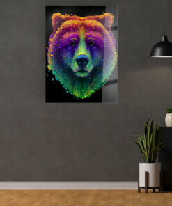 Abstract Bear Wall Art Covered By Epoxy-OriesWood