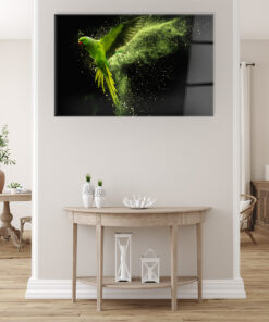 Emerald Parrot Wall Art Covered By Epoxy-OriesWood