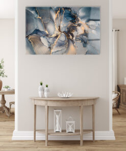 Blue Mirrors of The Time Wall Art Covered By Epoxy-OriesWood