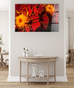 Red Flowers Wall Art Covered By Epoxy-OriesWood