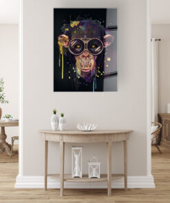 Hipster Chimp Wall Art Covered By Epoxy-OriesWood