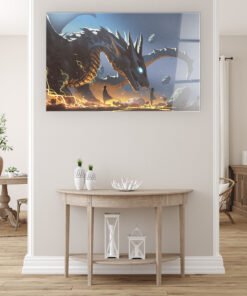 Reaching The Dragon Wall Art Covered By Epoxy-OriesWood