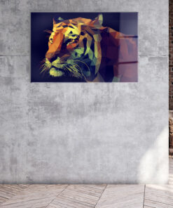 Poly Tiger Wall Art Covered By Epoxy-OriesWood