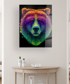 Abstract Bear Wall Art Covered By Epoxy-OriesWood