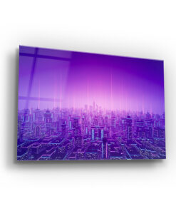 Metaverse City Wall Art Covered By Epoxy-OriesWood
