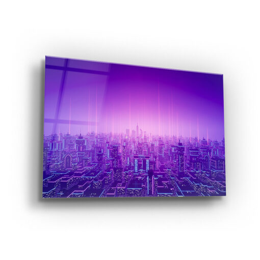 Metaverse City Wall Art Covered By Epoxy-OriesWood