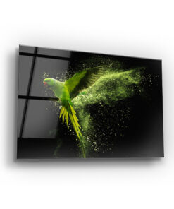 Emerald Parrot Wall Art Covered By Epoxy-OriesWood