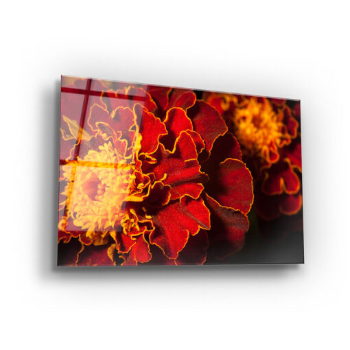 Red Flowers Wall Art Covered By Epoxy-OriesWood