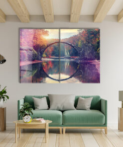 Autumn Landscape Duo - Glass Wall Art - Epoxy Wall Art - Resin Wall Art