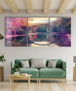 Autumn Landscape Trio - Glass Wall Art - Epoxy Wall Art - Resin Wall Art