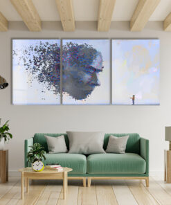 Child Against AI Trio - Glass Wall Art - Epoxy Wall Art - Resin Wall Art