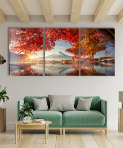 Fuji Mountain LandscapeTrio - Glass Wall Art - Epoxy Wall Art - Resin Wall Art