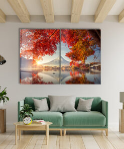 Fuji Mountain Duo - Glass Wall Art - Epoxy Wall Art - Resin Wall Art