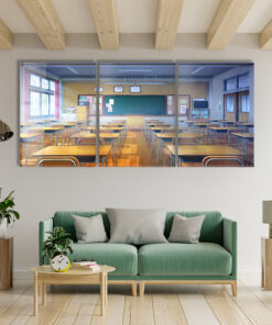 Japanese High School Trio - Glass Wall Art - Epoxy Wall Art - Resin Wall Art