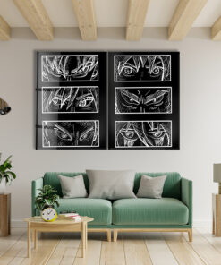 Manga Faces Duo - Glass Wall Art - Epoxy Wall Art - Resin Wall Art