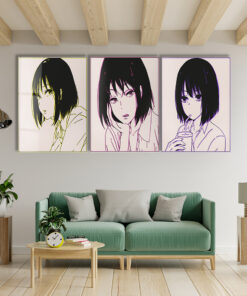 Manga Faces Trio - Glass Wall Art - Epoxy Wall Art - Resin Wall Art