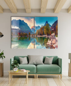 Perfect Reflection Of Jasna Lake Duo - Glass Wall Art - Epoxy Wall Art - Resin Wall Art