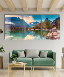 Perfect Reflection Of Jasna Lake Trio - Glass Wall Art - Epoxy Wall Art - Resin Wall Art