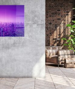 Metaverse City Wall Art Covered By Epoxy-OriesWood