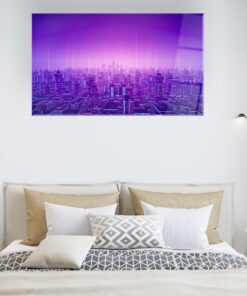 Metaverse City Wall Art Covered By Epoxy-OriesWood