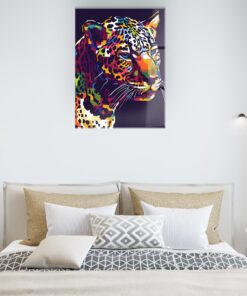 Pop Art Leopard Wall Art Covered By Epoxy-OriesWood