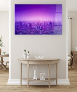 Metaverse City Wall Art Covered By Epoxy-OriesWood