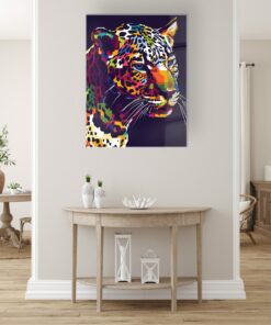 Pop Art Leopard Wall Art Covered By Epoxy-OriesWood