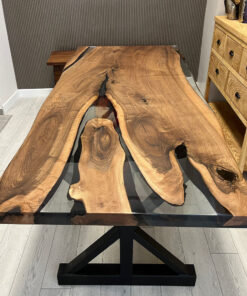 Special Walnut Dark Brown with Special Epoxy Legs – Epoxy Table – Ories Wood