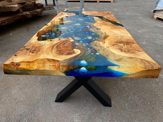Poplar Blue Ocean Epoxy Table- Coffee Table -Custom Order – Ories Wood