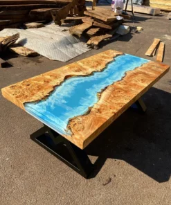 Deep Ocean with Seashell Custom Made – Epoxy Table – Ories Wood