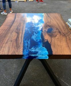 Special Walnut Dark Brown with Special Epoxy Legs – Epoxy Table